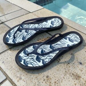 Kate Spade Navy Jelly Flip Flop Sandals with Jellyfish Print Size 10